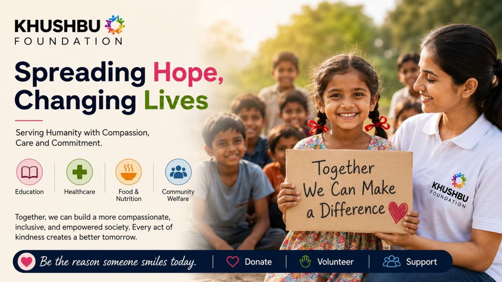 Welcome to Khushbu Foundation: Spreading Hope, Changing Lives